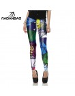 NADANBAO wholelsales nowe mody kobiet legginsy 3D drukowane kolor leginsy fluorescencji rentgenowskiej legginsy spodnie legging 