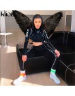 Kliou kobiety moda fitness legginsy wysokiej elastyczny pas biały w paski patchwork sportowe push up kobiet slim legginsy trenin