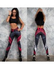 SVOKOR list druku legginsy kobiety Fitness wysoka talia Push Up spodnie oddychające i wygodne treningu dziewczyna legginsy