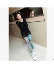Wiosna 2019 moda dziewczyna Legging elastan aptitud drukuj kwiatowy legginsy leginsy mleko Silk kobiety spodnie liść Tetris odzi