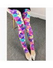 Wiosna 2019 moda dziewczyna Legging elastan aptitud drukuj kwiatowy legginsy leginsy mleko Silk kobiety spodnie liść Tetris odzi