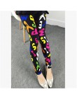 Wiosna 2019 moda dziewczyna Legging elastan aptitud drukuj kwiatowy legginsy leginsy mleko Silk kobiety spodnie liść Tetris odzi