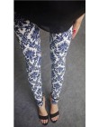 Wiosna 2019 moda dziewczyna Legging elastan aptitud drukuj kwiatowy legginsy leginsy mleko Silk kobiety spodnie liść Tetris odzi