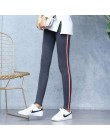 Plus rozmiar 5XL jakości bawełniane legginsy boczne paski kobiety na co dzień wysokiej elastyczne legginsy spodnie wysoka talia 