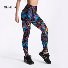 Psychodeliczny styl kolorowe Vortex drukowane legginsy kobiety lato wysokiej talii Sexy siłownia spodnie legginsy długie spodnie
