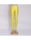 Hot sprzedaży 2019 Plus rozmiar fluorescencyjny kolor kobiet legginsy elastyczne legginsy Multicolor błyszczące błyszczące spodn