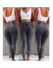 Wysoka talia Jeans kobiety Streetwear bandaż Denim Plus Size dżinsy Femme ołówek spodnie Skinny Jeans kobieta