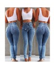 Wysoka talia Jeans kobiety Streetwear bandaż Denim Plus Size dżinsy Femme ołówek spodnie Skinny Jeans kobieta