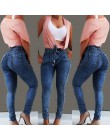 Wysoka talia Jeans kobiety Streetwear bandaż Denim Plus Size dżinsy Femme ołówek spodnie Skinny Jeans kobieta