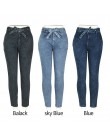 Wysoka talia Jeans kobiety Streetwear bandaż Denim Plus Size dżinsy Femme ołówek spodnie Skinny Jeans kobieta