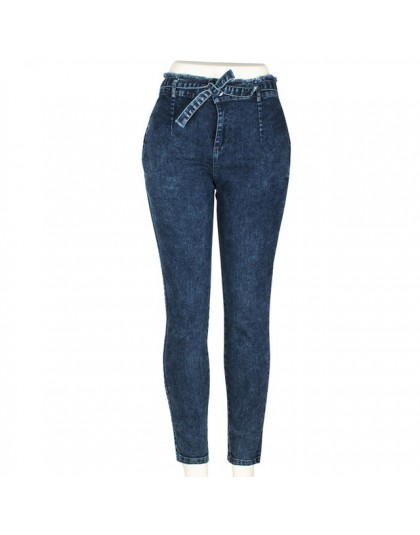 Wysoka talia Jeans kobiety Streetwear bandaż Denim Plus Size dżinsy Femme ołówek spodnie Skinny Jeans kobieta