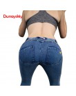 Odzież damska Skinny Slim Push Up długie spodnie jeansowe na co dzień Sexy elastyczna wysoka talia 4 kolory Femme spodnie jeans 