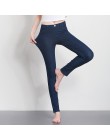 Kobiety dżinsy Plus rozmiar Casual wysoka talia lato jesień Pant Slim Stretch bawełniane spodnie dżinsowe dla kobiety niebieski 