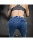 Odzież damska Skinny Slim Push Up długie spodnie jeansowe na co dzień Sexy elastyczna wysoka talia 4 kolory Femme spodnie jeans 