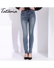 Tataria Skinny dopasowane dżinsy dla kobiet w stylu Vintage styl czarne kobiety dżinsy kobiet Denim ołówek spodnie Stretch korea