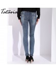 Tataria Skinny dopasowane dżinsy dla kobiet w stylu Vintage styl czarne kobiety dżinsy kobiet Denim ołówek spodnie Stretch korea