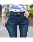 Tataria Skinny dopasowane dżinsy dla kobiet w stylu Vintage styl czarne kobiety dżinsy kobiet Denim ołówek spodnie Stretch korea