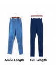 Dżinsy kobieta jesień lato wysoka talia Plus rozmiar odcinek pełnej długości Skinny Slim spodnie jeansowe dla kobiet 4XL 5XL 6XL