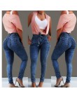 Wysokiej talii dżinsy dla kobiet Slim Stretch Denim Jean Bodycon Tassel pas bandaż Skinny Push Up dżinsy kobieta