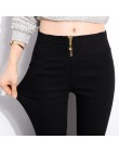 Kobiety Plus rozmiar spodnie z wysokim stanem spodnie obcisłe spodnie elastyczne ołówek spodnie wysokiej talii spodnie