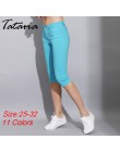 Skinny kobiet Capris spodnie jeansowe kobieta kolano długość Stretch Slim spodenki dżinsowe kobiety cukierki kolor lato Denim sp