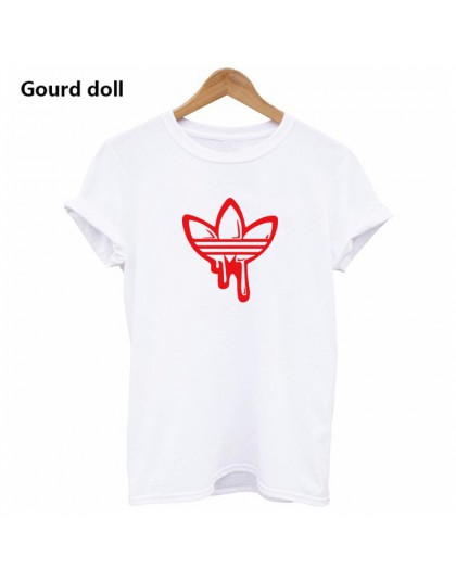 Gurda lalki 2018 bawełna miłość druku T Shirt dla kobiet letnia koszulka Casual wielokolorowy wzór zabawna koszula panie Top Tee