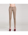 Kobiety dżinsy bawełniane ołówek legginsy Skinny dżinsy połowie talii kobieta Slim Fit kobieta pełna długość cukierki kolor