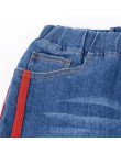 Litthing wysokiej talii dżinsy kobieta boczne paski Patchwork Skinny Jeans wszystko dopasowane spodnie na co dzień krótkie szczu