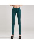 Kobiety dżinsy bawełniane ołówek legginsy Skinny dżinsy połowie talii kobieta Slim Fit kobieta pełna długość cukierki kolor