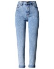 Zima 2018 stałe pranie bielone kobiet Boyfriend Jeans dla kobiet niebieski wysoka talia Denim luźne damskie jeansy Skinny kobiet