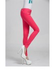 Kobiety dżinsy bawełniane ołówek legginsy Skinny dżinsy połowie talii kobieta Slim Fit kobieta pełna długość cukierki kolor