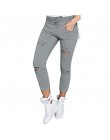 S-4XL kobiety Skinny Jeans dziewczyny spodnie otwory kolana ołówek spodnie na co dzień spodnie czarny biały elastyczna rozdrobni