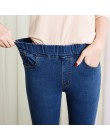 Dżinsy kobieta wysoka talia plus rozmiar skinny czarny niebieski kieszeń mama dżinsy Denim ołówek spodnie 6XL