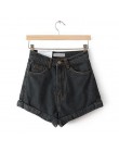 Vintage Denim szorty damskie wysokiej talii walcowane Hem Denim Shorts dziewczyny Sexy mankiet spodenki dżinsowe Plus Size dziew