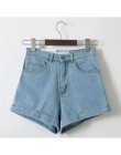 Vintage Denim szorty damskie wysokiej talii walcowane Hem Denim Shorts dziewczyny Sexy mankiet spodenki dżinsowe Plus Size dziew