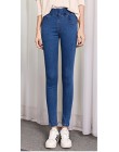 Dżinsy kobieta wysoka talia plus rozmiar skinny czarny niebieski kieszeń mama dżinsy Denim ołówek spodnie 6XL