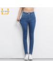 LEIJIJEANS 2019 Plus rozmiar przycisk fly kobiety jeans wysokiej talii czarne spodnie kobiety wysokie elastyczne spodnie obcisłe