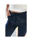 2018 nowe paski OL szyfonu wysokiej talii spodnie harem kobiet stringyselvedge lato styl na co dzień spodnie damskie spodnie
