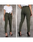 BornToGirl na co dzień szczupła szyfonowa cienkie spodnie dla kobiet wysokiej talii czarny Khaki zielone spodnie