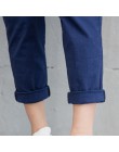 Nowe Kobiety Casual Harajuku Wiosna Jesień Duży Rozmiar Długie Spodnie Stałe Elastyczny Pas Bawełna Lniane Spodnie Długość Kostk