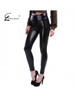 CHRLEISURE S-5XL Plus rozmiar spodnie skórzane kobiety wysoka talia ołówek spodnie Pantalon Femme PU skórzane legginsy spodnie z