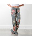 Modne damskie luźne spodnie długie nogawki z gumką w pasie wiązane zwiewne komfortowe we wzory w kwiaty