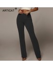 Arctic cat lato wysoka talia szerokie spodnie nogi kobiet spodnie i spódnice stałe wysokiej Elastich spodnie Flare Skinny spodni