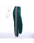 Weekeep sznurkiem wysokiej talii szachownica Patchwork spodnie kobiety moda Streetwear kratę spodnie dresowe kostki ołówek spodn