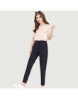 Hot sprzedaży 2019 jesień koreański kobiet klasyczne wysokie elastyczny pas Harem Pants moda szczupła jednolity kolor kostki dłu