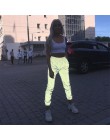 Odblaskowe spodnie damskie modne na co dzień Hip Hop jogger do biegania