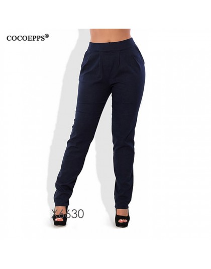 COCOEPPS 2019 nowe letnie Plus rozmiar na co dzień Harem ołówek spodnie damskie wiosna duży rozmiar stałe wysoka talia 4 kolory 
