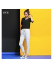 2018 elegancki rekreacyjne bawełniane lniane długie spodnie damskie elastyczne kieszenie w pasie luźne spodnie Plus rozmiar 2XL 