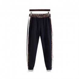 Vadim kobiety chic leopard spodnie harem zwierząt wzór patchwork kieszenie w pasie kobiece spodnie typu casual pantalones KA376