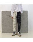 Harajuku spodnie Patchwork chusta spodnie kobiet sznurek elastyczny pas proste spodni moda jesień znosić